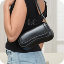 Bolsa shoulder preta romantic crown