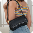 Bolsa shoulder preta romantic crown